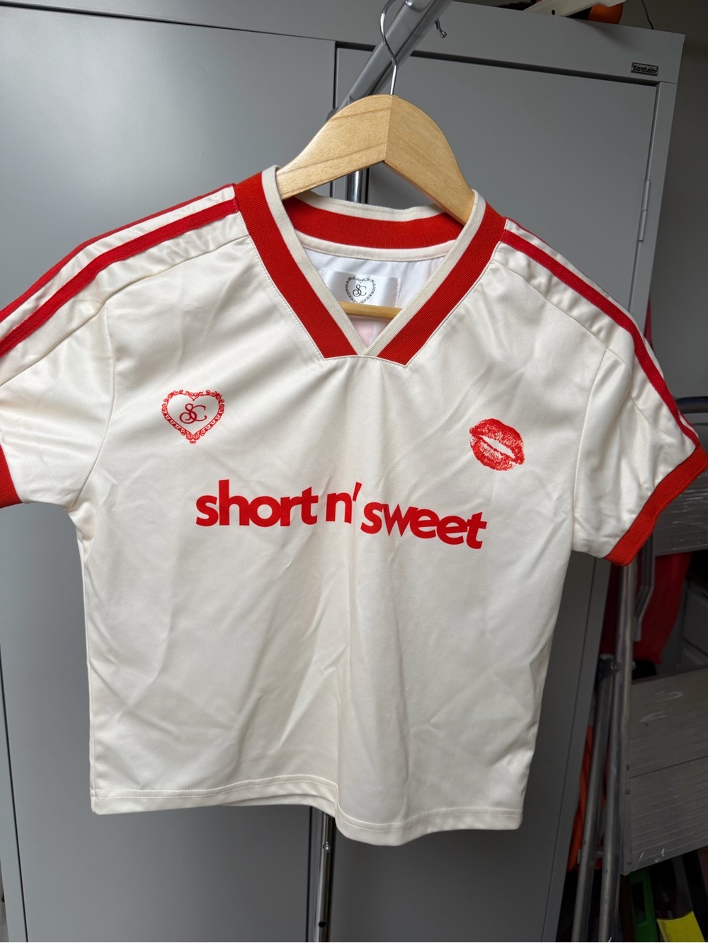 Short N' Sweet Cream & Red Retro Sport Jersey